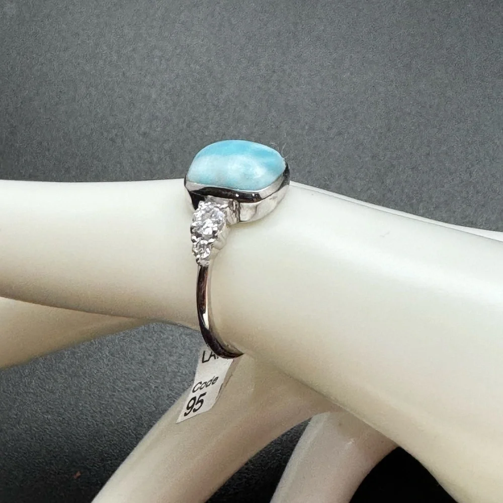 NEW Blue Larimar Elegant stone set in sterling silver